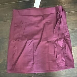 JCrew burgundy wrap‎ mini skirt NEW